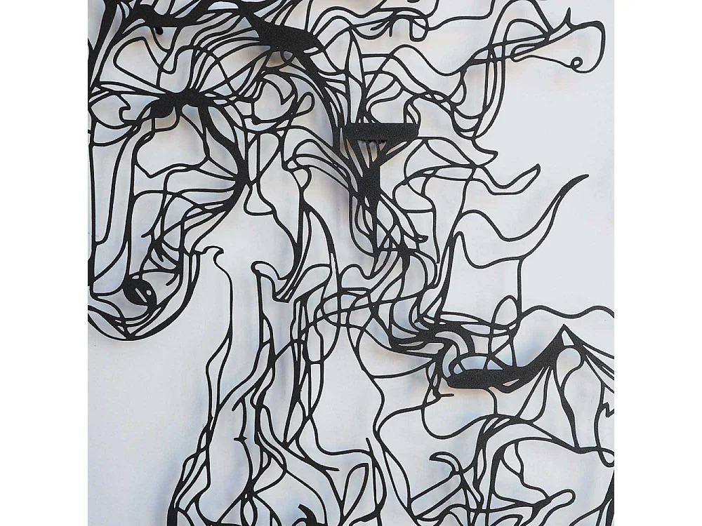 Décoration murale en métal Horse Line Art 41 x 66 cm