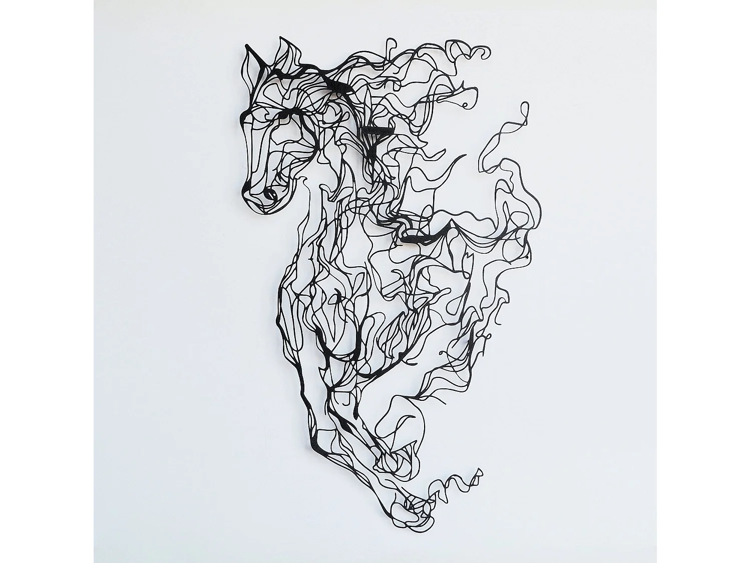 Décoration murale en métal Horse Line Art 41 x 66 cm