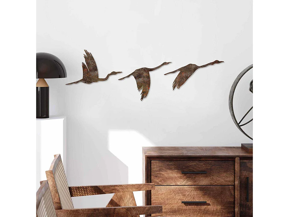 Oiseaux décoratifs en métal Rusty Birds (Lot de 3)