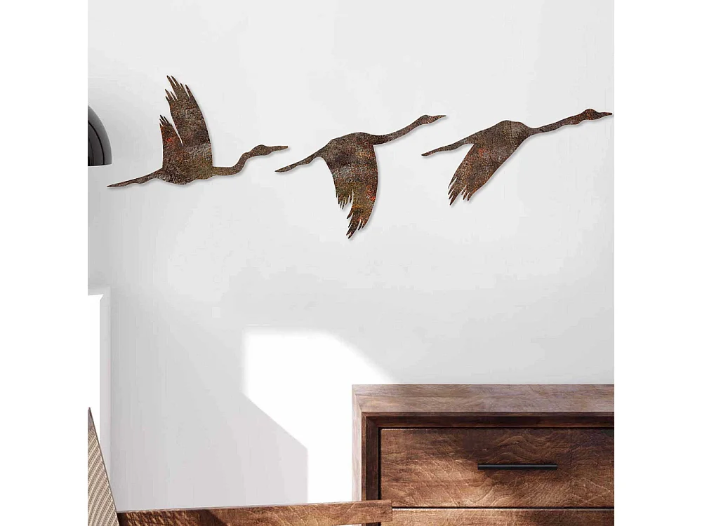 Oiseaux décoratifs en métal Rusty Birds (Lot de 3)
