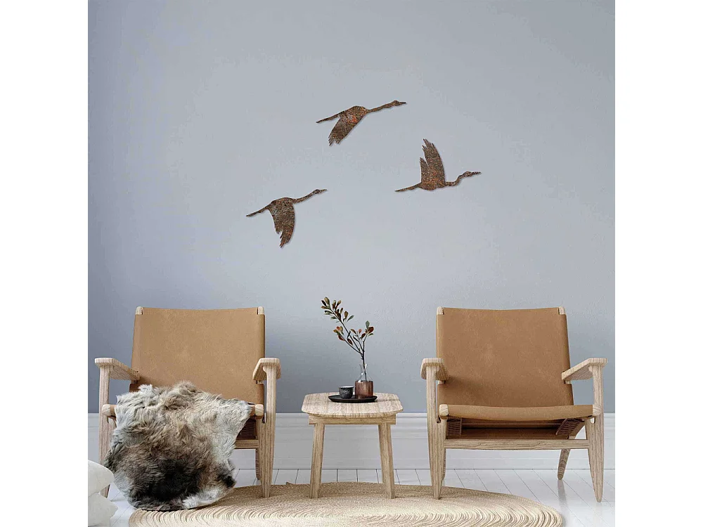 Oiseaux décoratifs en métal Rusty Birds (Lot de 3)