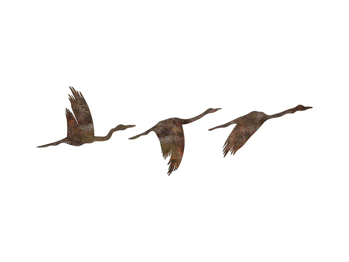 Oiseaux décoratifs en métal Rusty Birds (Lot de 3)