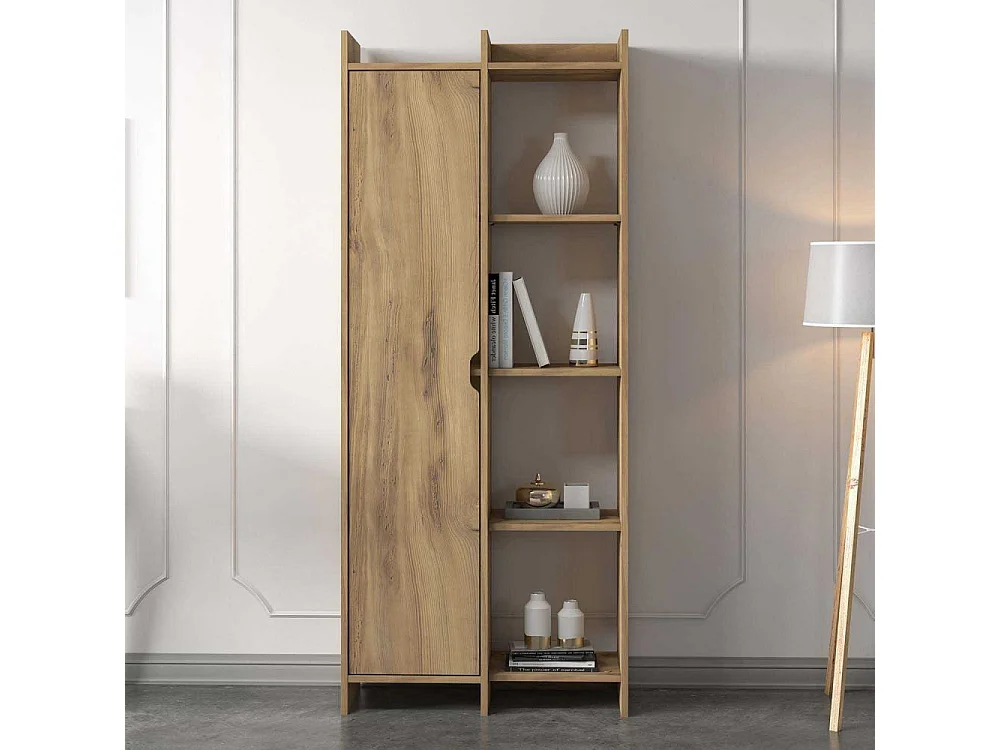 Estante de livros – 70 cm x 180 cm x 30 cm – Carvalho – Painel de partículas revestido a melamina