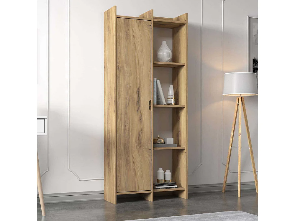 Estante de livros – 70 cm x 180 cm x 30 cm – Carvalho – Painel de partículas revestido a melamina