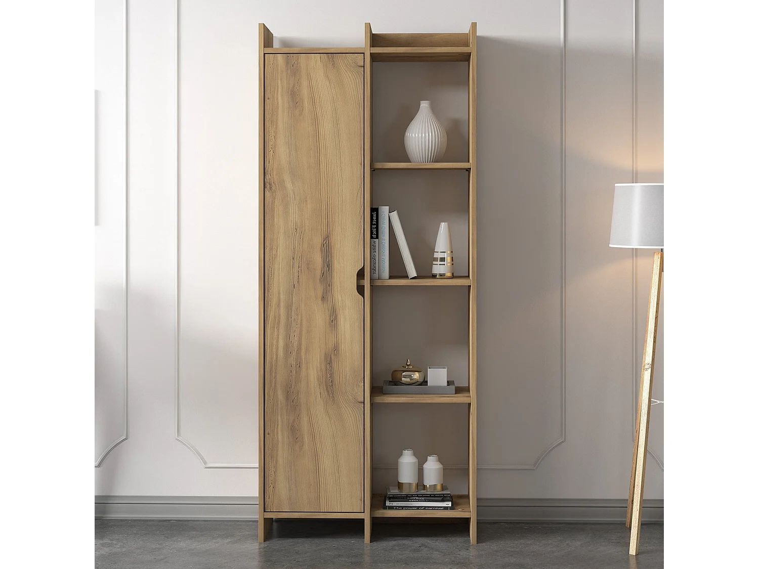 Estante de livros – 70 cm x 180 cm x 30 cm – Carvalho – Painel de partículas revestido a melamina