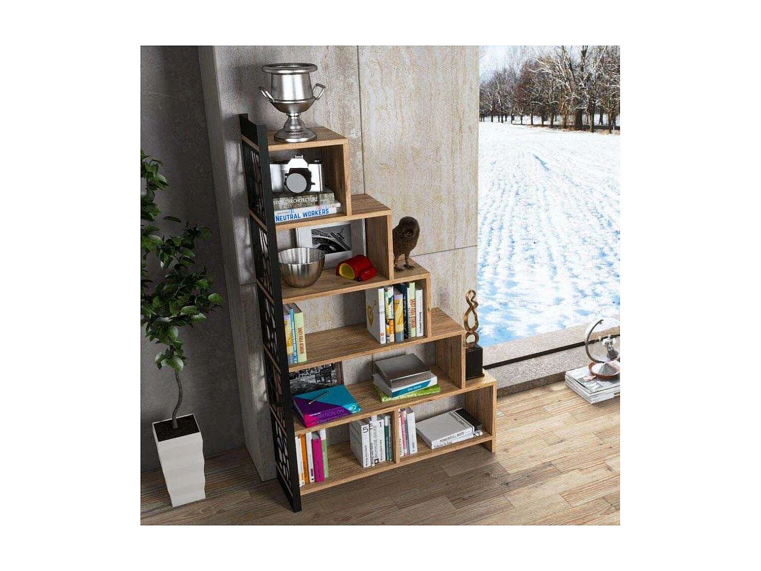 Estante de livros – 120cm x 145cm x 25cm – Pinho Atlântico – Aglomerado de madeira