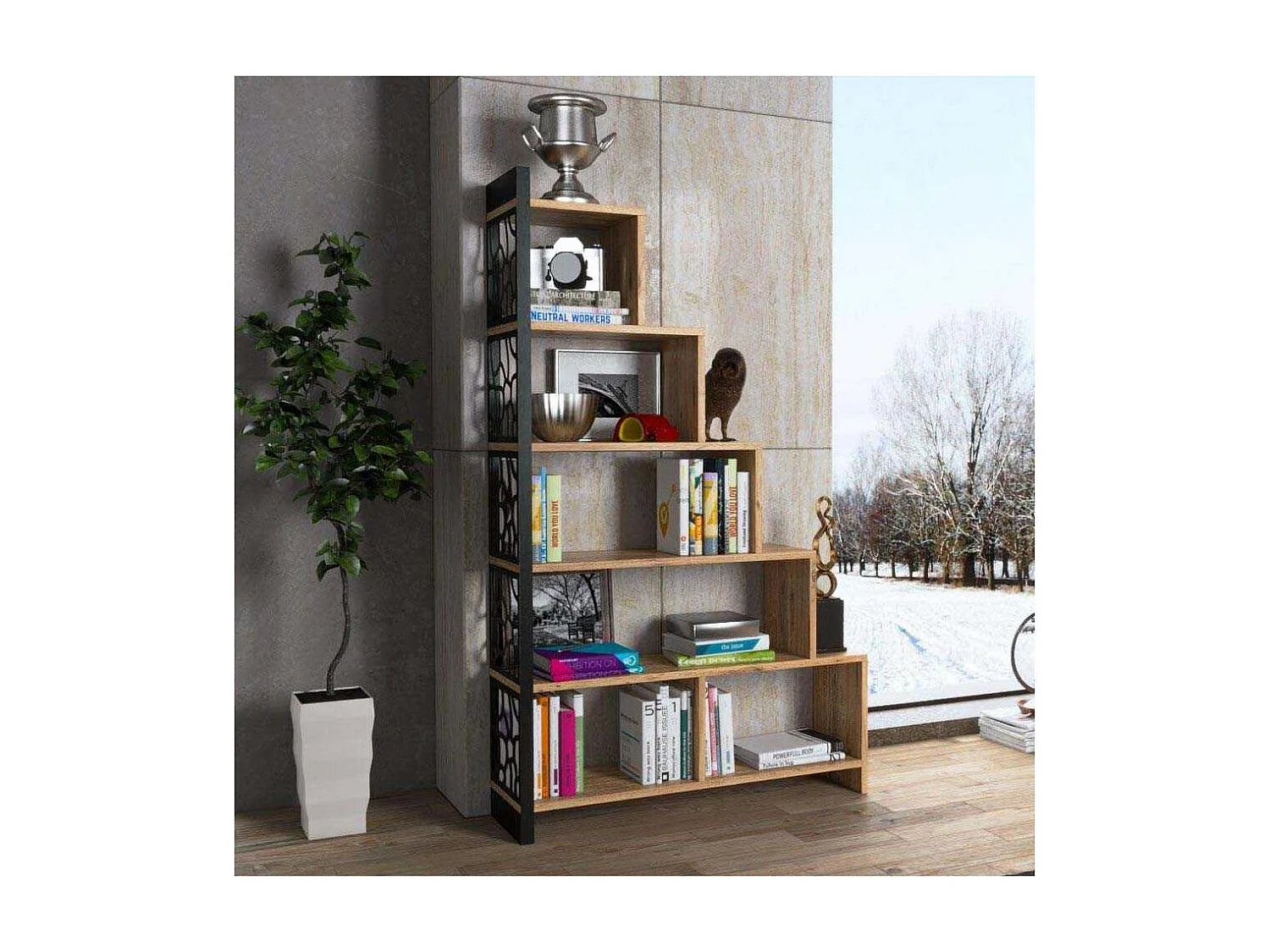 Estante de livros – 120cm x 145cm x 25cm – Pinho Atlântico – Aglomerado de madeira