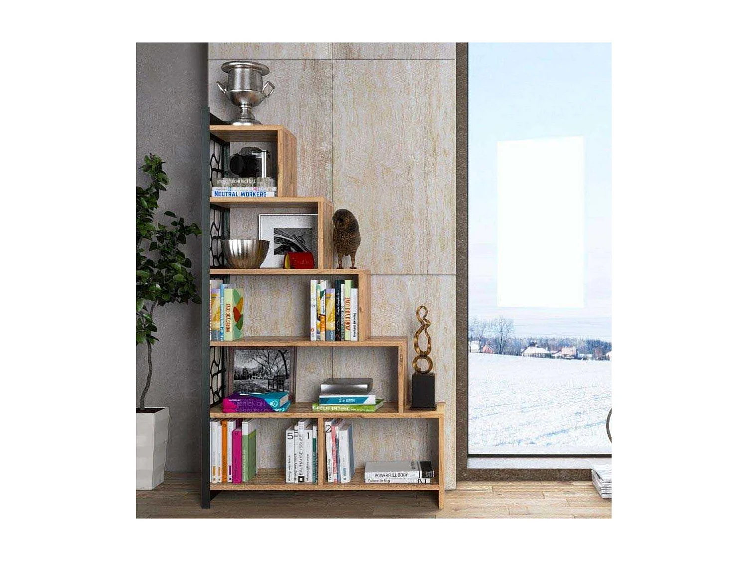 Estante de livros – 120cm x 145cm x 25cm – Pinho Atlântico – Aglomerado de madeira