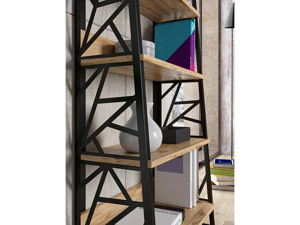 Bibliothèque en aggloméré et métal Francis Modèle 4