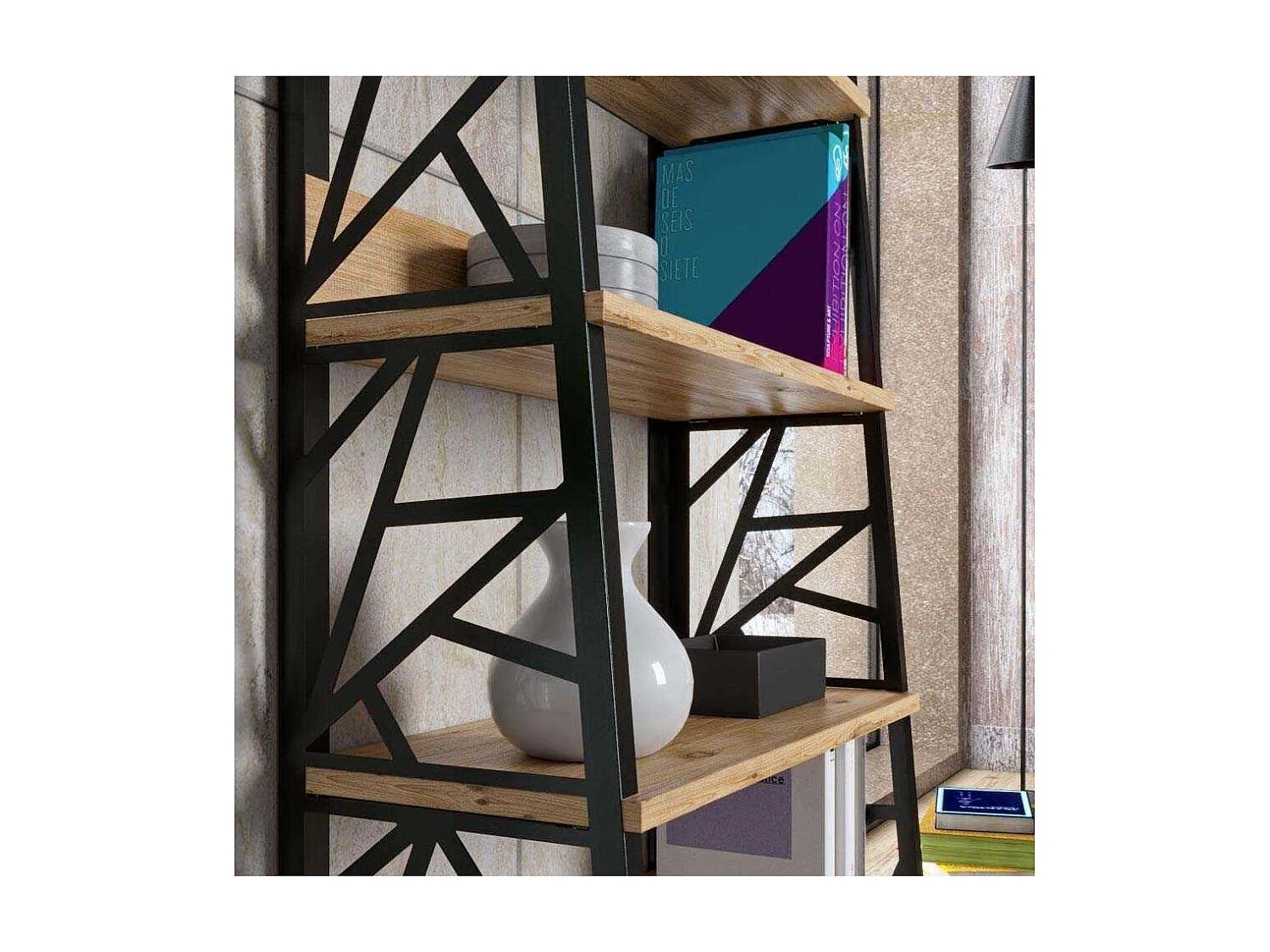 Estante de livros – 60 cm x 160 cm x 30 cm – Pinho Atlântico – Aglomerado de madeira