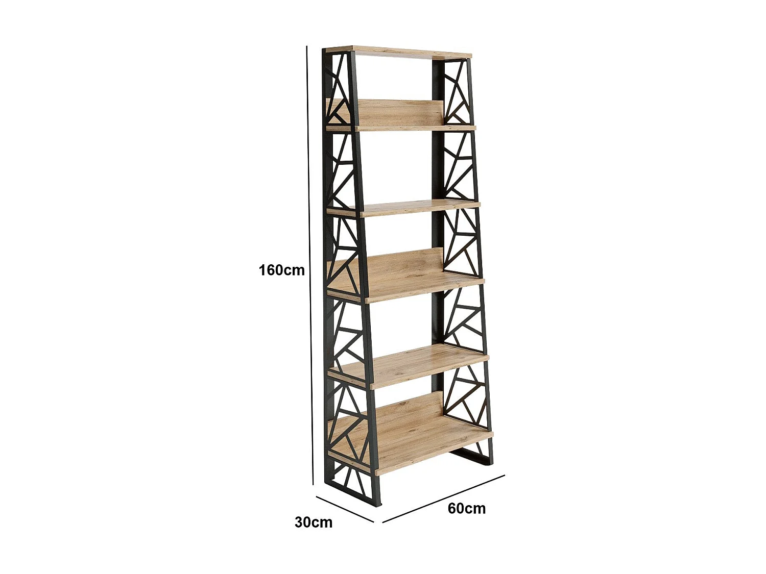 Estante de livros – 60 cm x 160 cm x 30 cm – Pinho Atlântico – Aglomerado de madeira