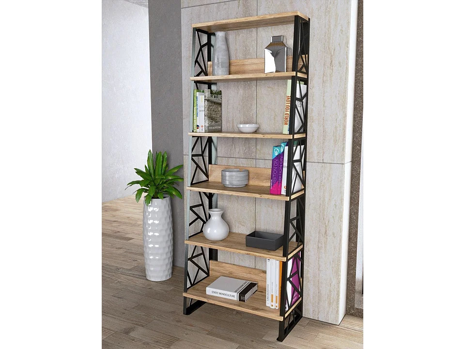 Estante de livros – 60 cm x 160 cm x 30 cm – Pinho Atlântico – Aglomerado de madeira