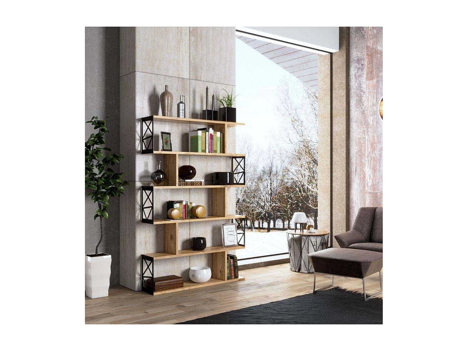 Estante de livros – 90cm x 138cm x 20cm – Pinho Atlântico – Aglomerado