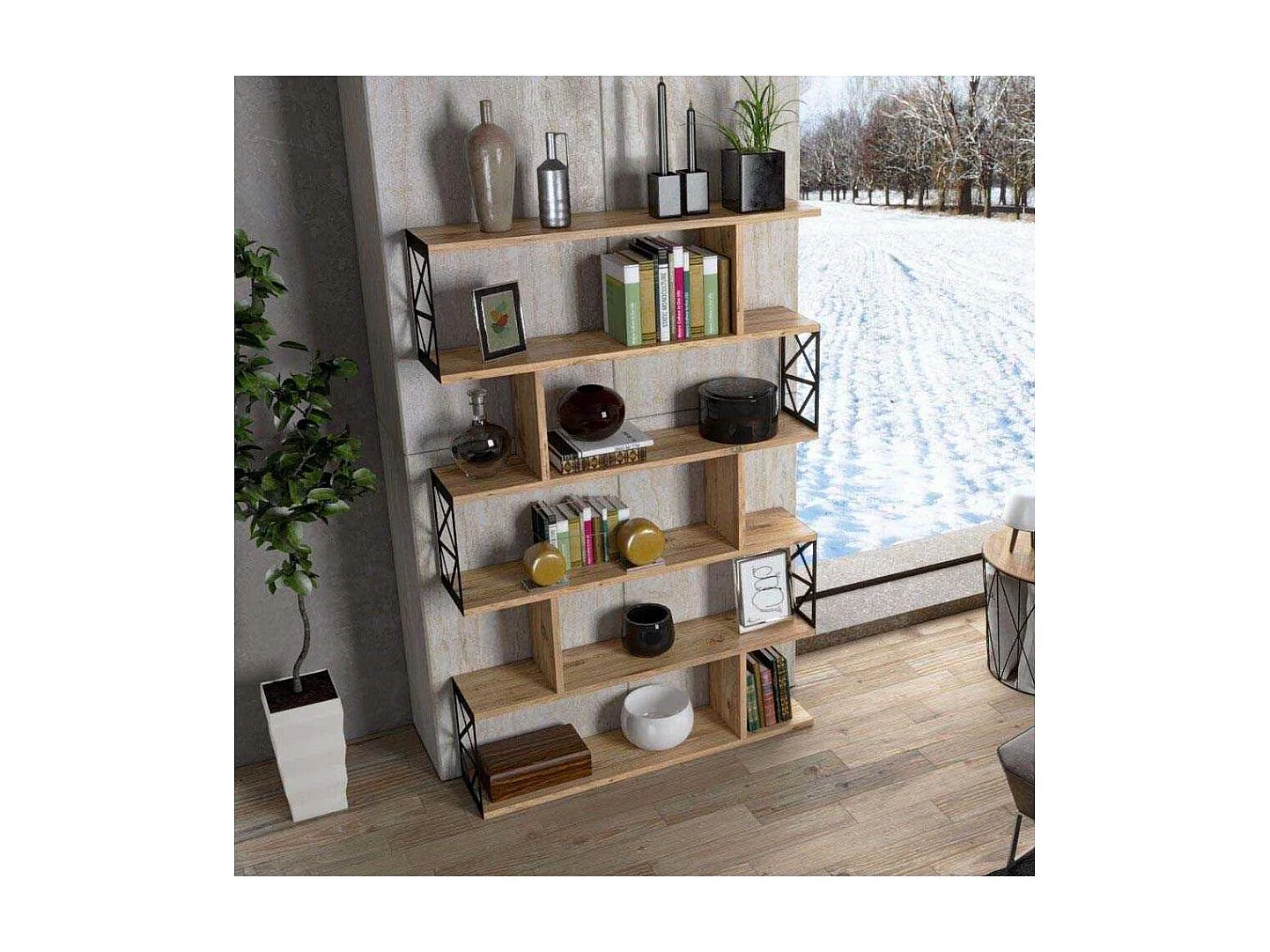 Estante de livros – 90cm x 138cm x 20cm – Pinho Atlântico – Aglomerado