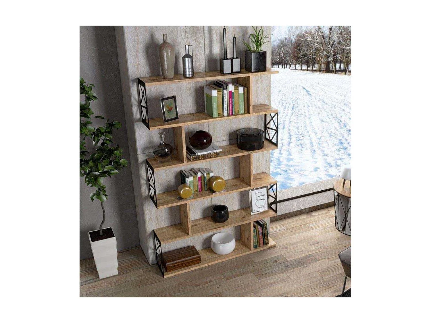 Estante de livros – 90cm x 138cm x 20cm – Pinho Atlântico – Aglomerado