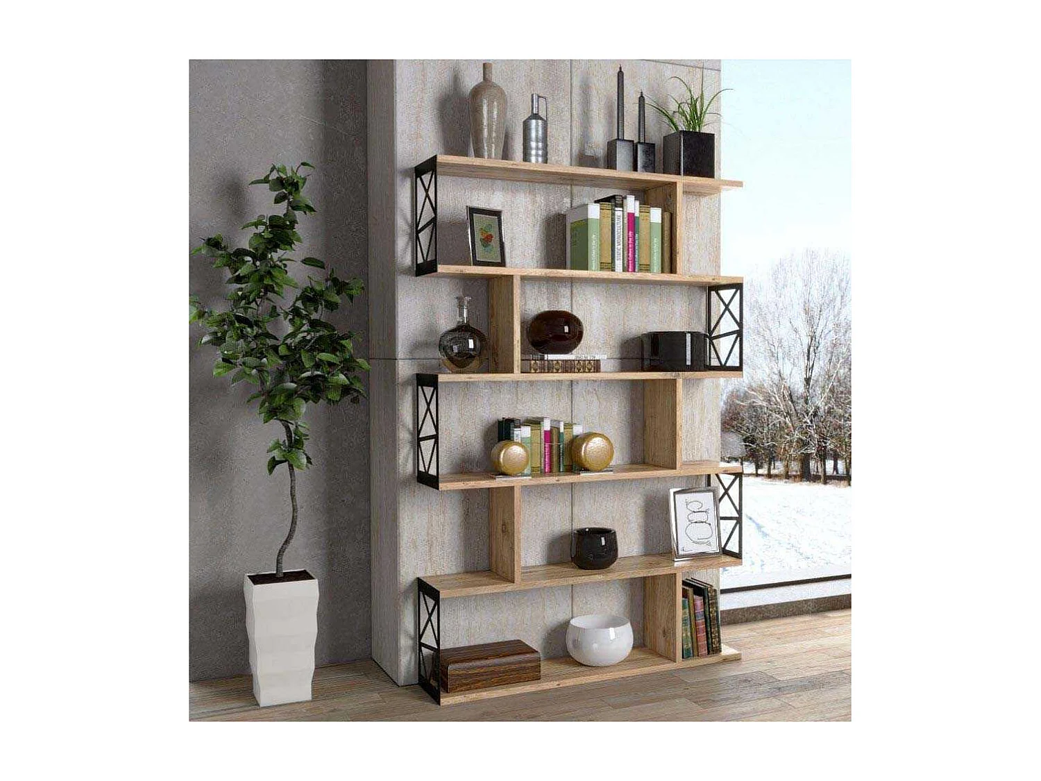 Estante de livros – 90cm x 138cm x 20cm – Pinho Atlântico – Aglomerado