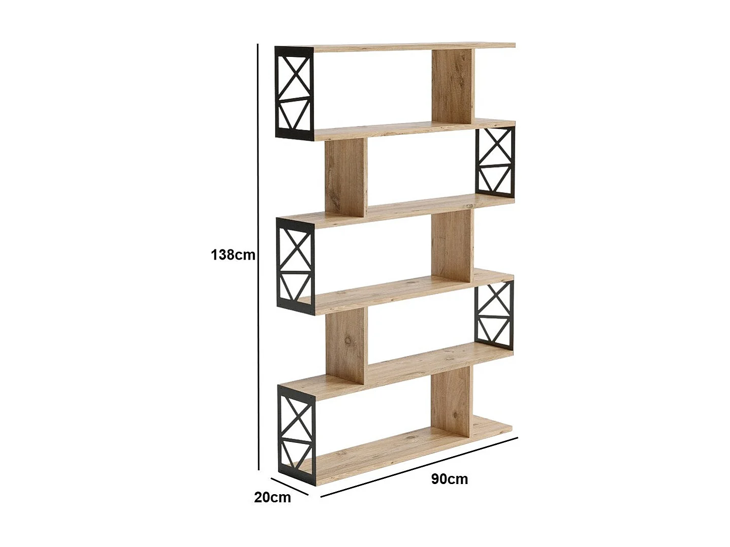 Estante de livros – 90cm x 138cm x 20cm – Pinho Atlântico – Aglomerado