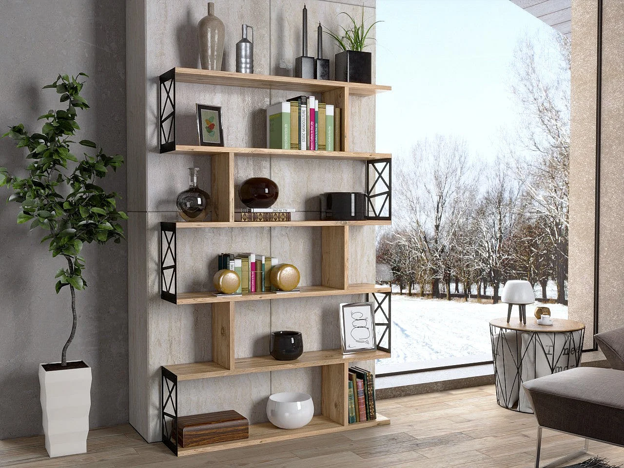 Estante de livros – 90cm x 138cm x 20cm – Pinho Atlântico – Aglomerado