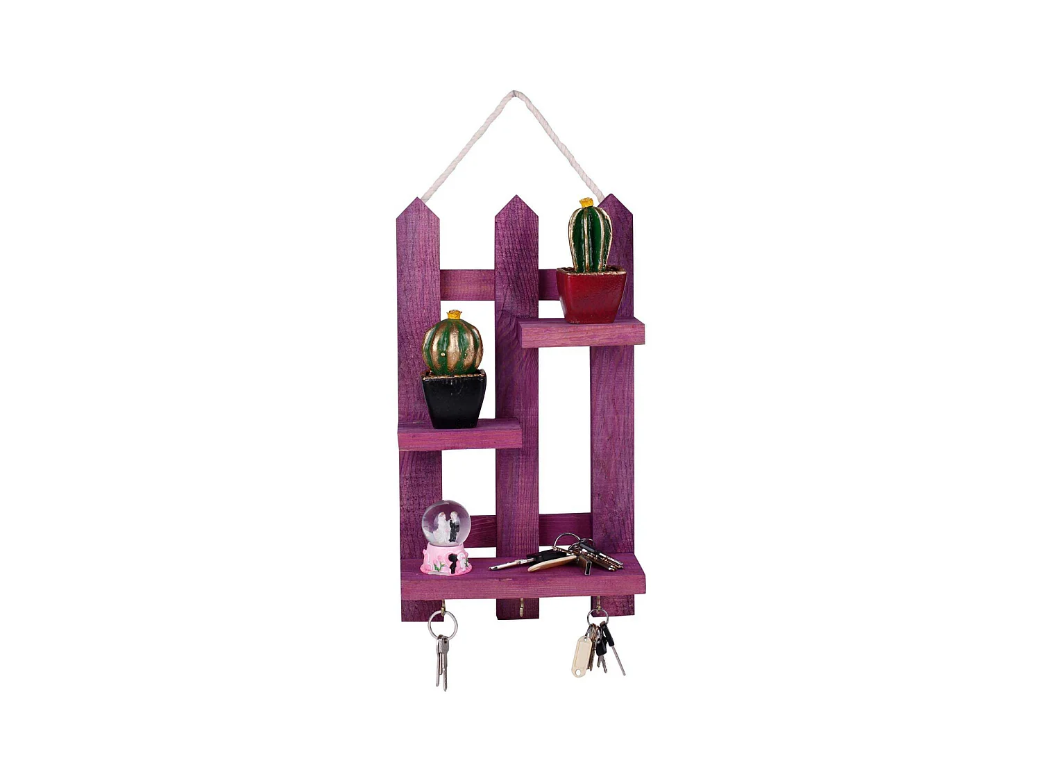 Etagère décorative en bois avec supports à clés Key