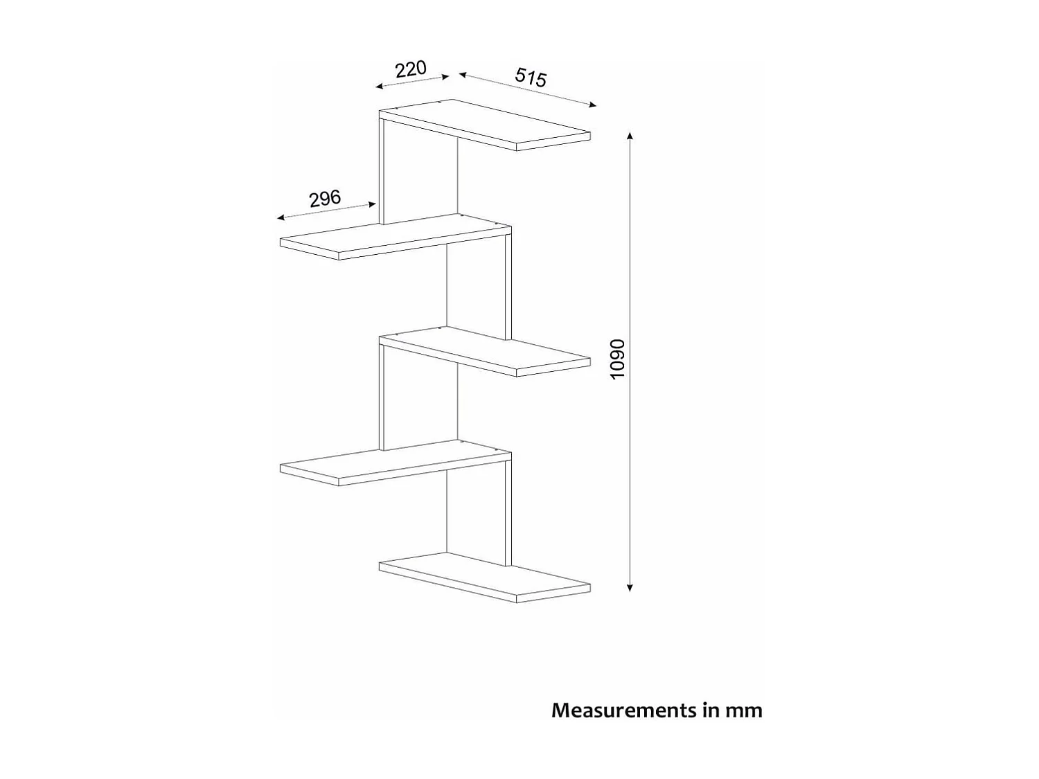 Etagère murale d'angle en aggloméré Caniko