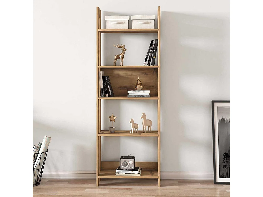 Estante de carvalho – 64 cm L x 180 cm A x 30 cm P – carvalho – painel de partículas revestido de melamina