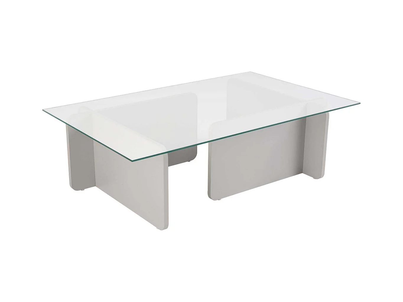 Table basse en verre et aggloméré Flavio