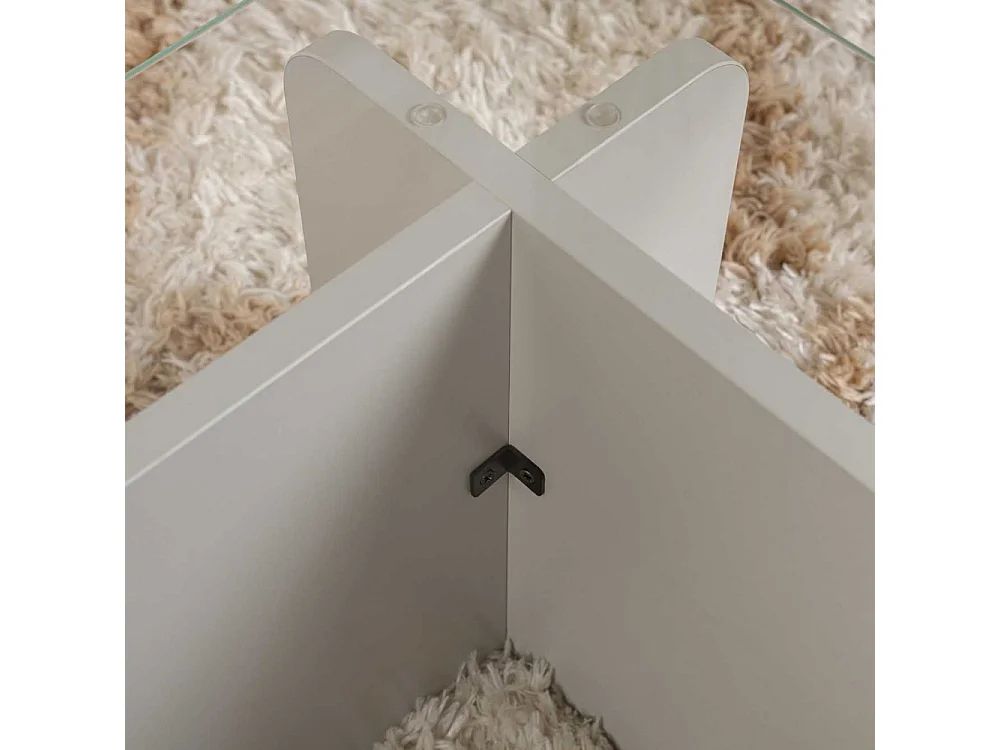 Couchtisch aus Glas "Flavio" 105 x 65 x 30 cm - Grau