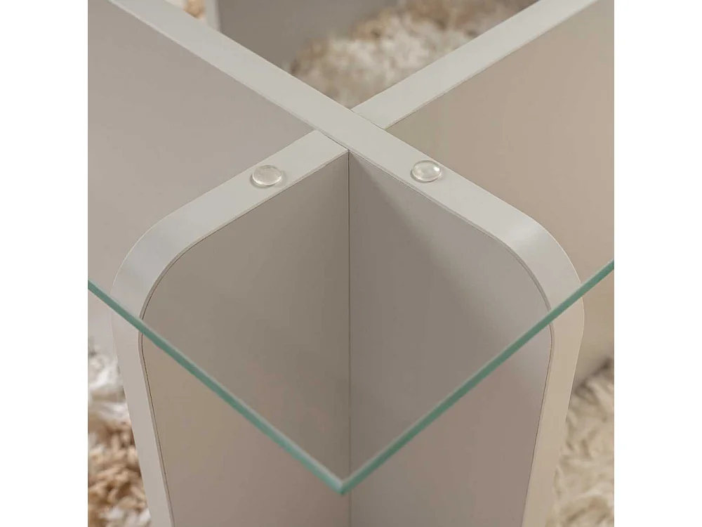 Couchtisch aus Glas "Flavio" 105 x 65 x 30 cm - Grau