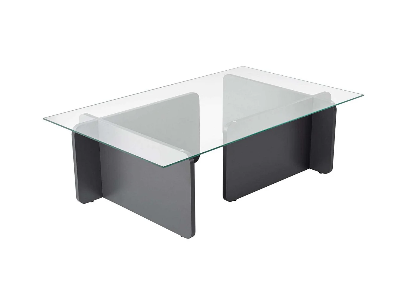 Table basse en verre et aggloméré Flavio