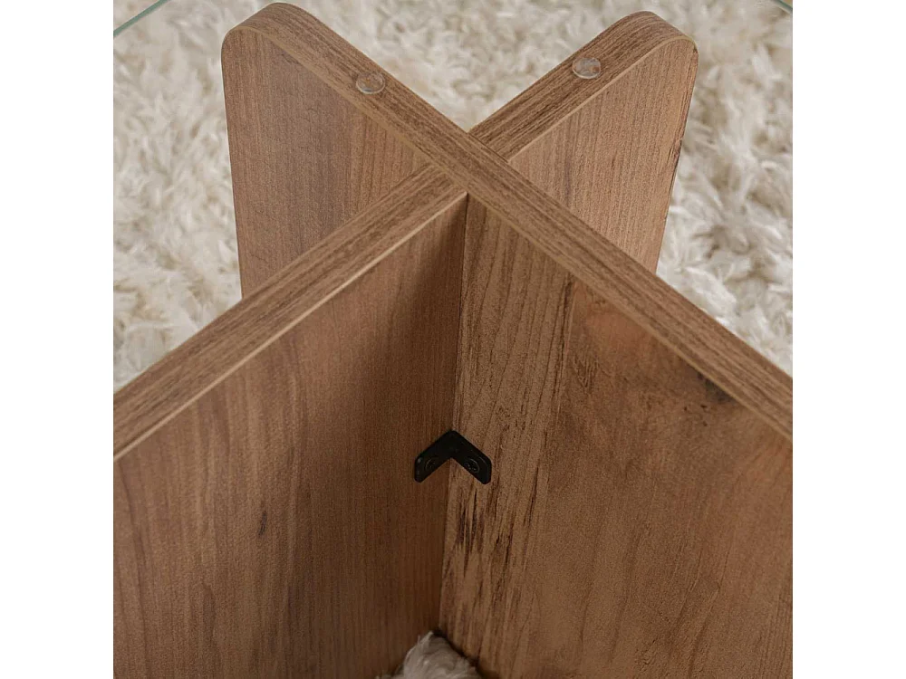 Flavio Couchtisch aus gehärtetem Glas mit Melaminbeschichtung