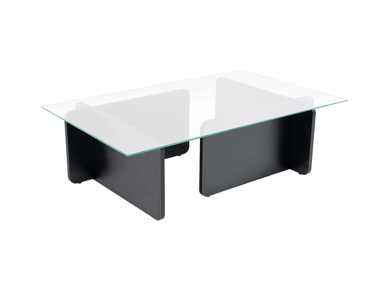 Table basse en verre et aggloméré Flavio