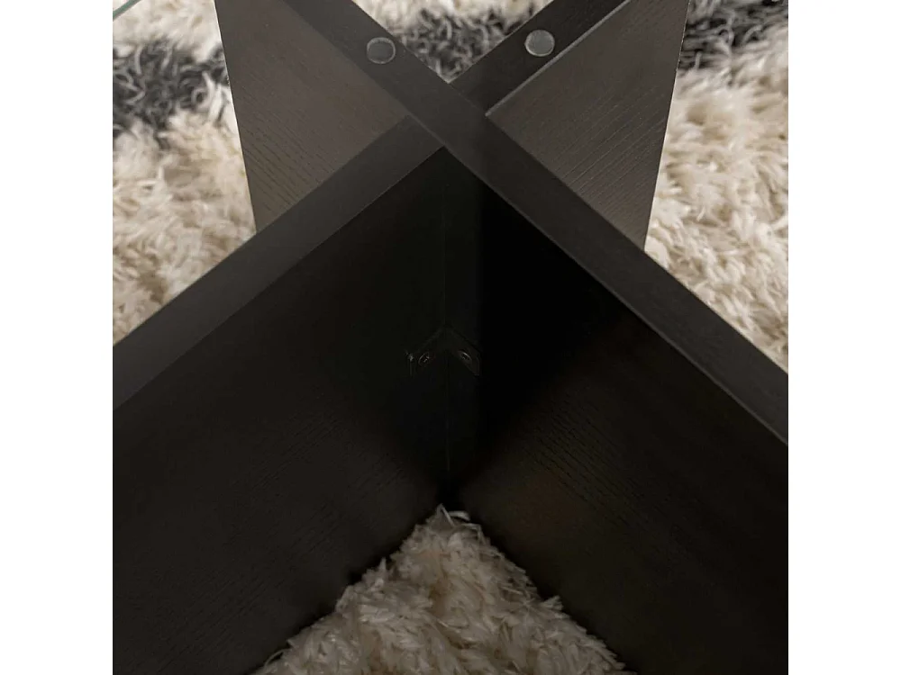 Couchtisch aus Glas "Flavio" 105 x 65 x 30 cm - Holz Schwarz