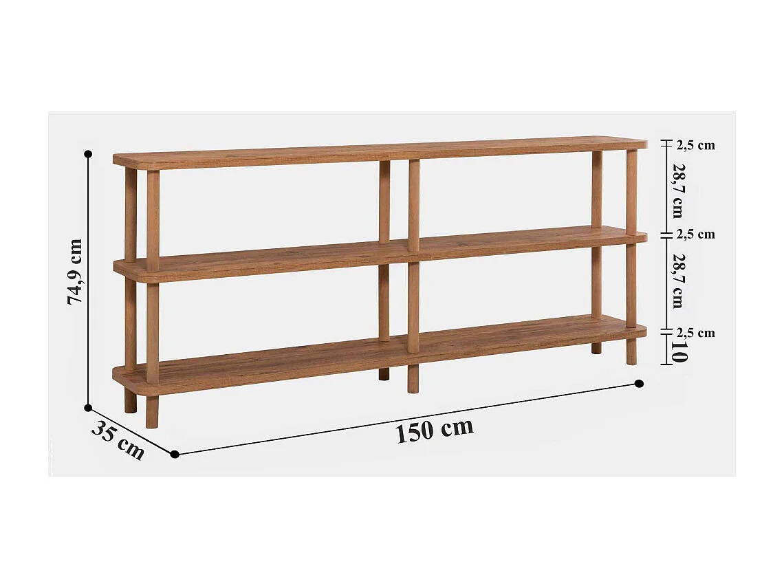 Console en aggloméré Zen Taille 2 : 150 x 35 x 74,9 cm