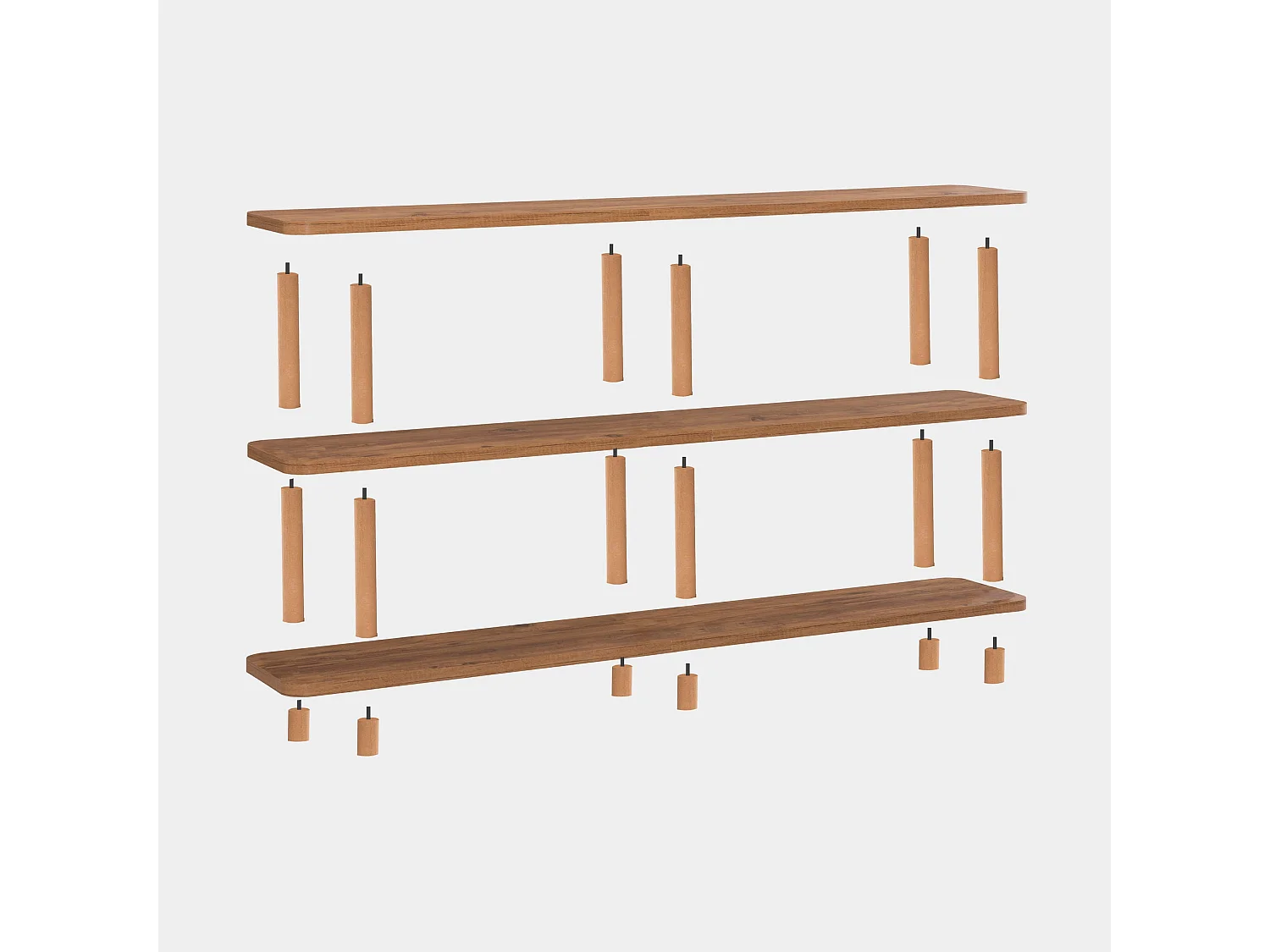 Estante rústico en MDF revestido de melamina – 150 cm – Pinheiro Atlântico