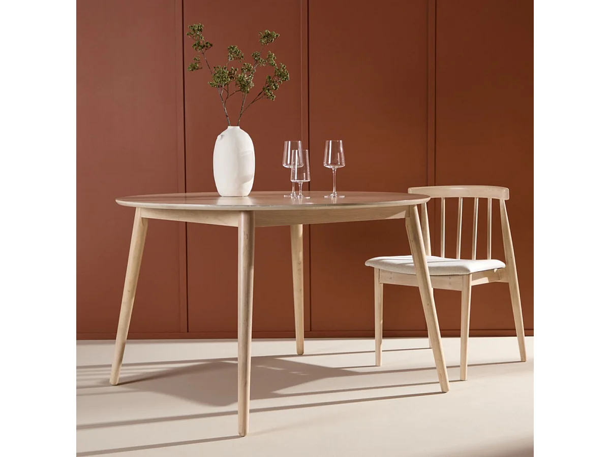 Table à Manger Ronde "Flora" 120cm Naturel