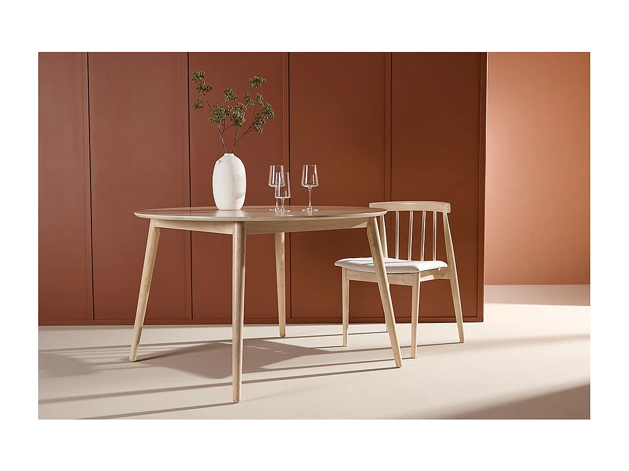 Flora table à manger Ø120cm whitewash.