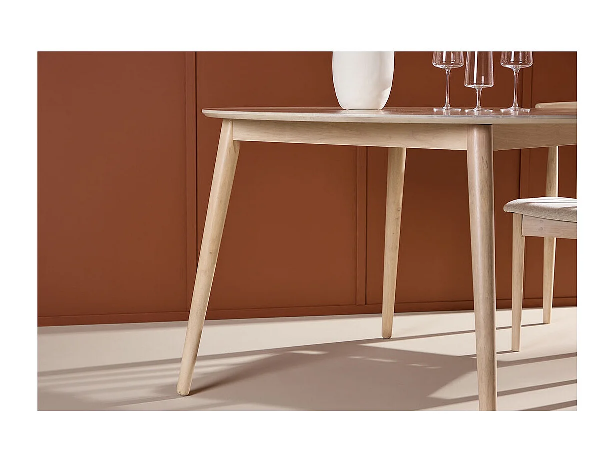 Flora table à manger Ø120cm whitewash.