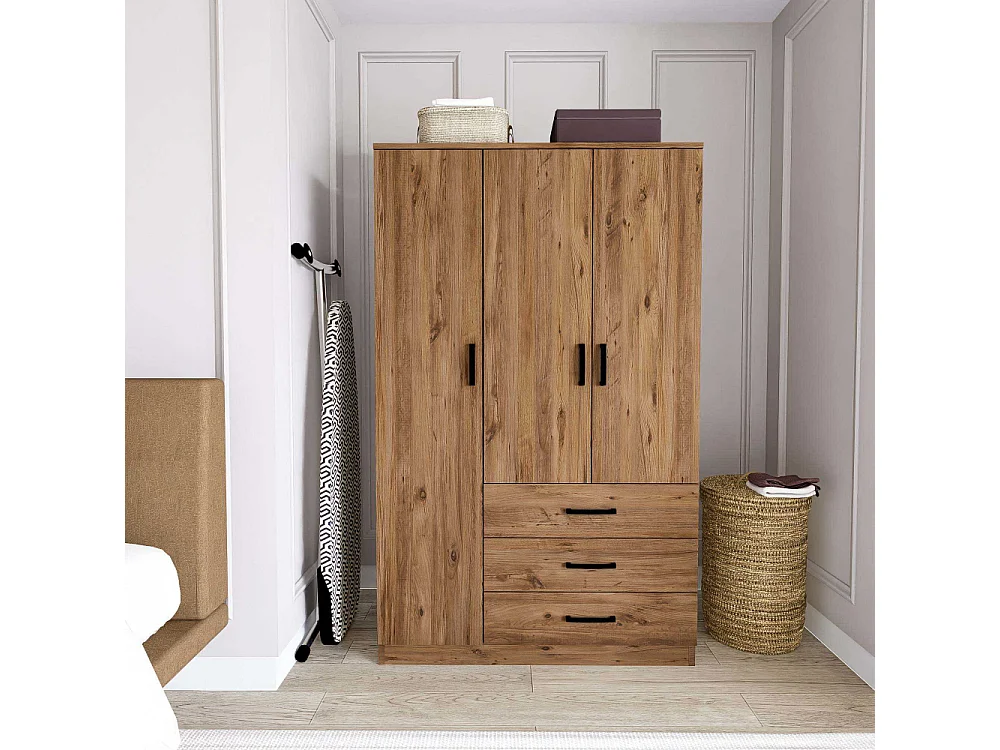 Armoire 3 portes 3 tiroir en aggloméré Easy