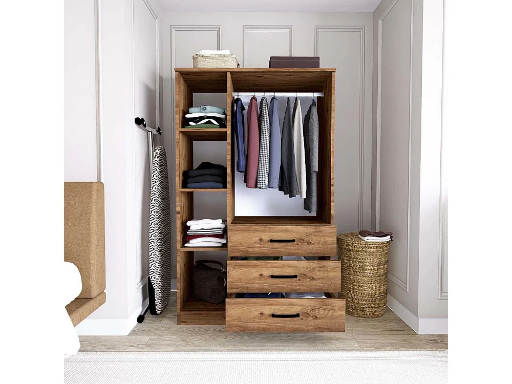 Armoire 3 portes 3 tiroir en aggloméré Easy