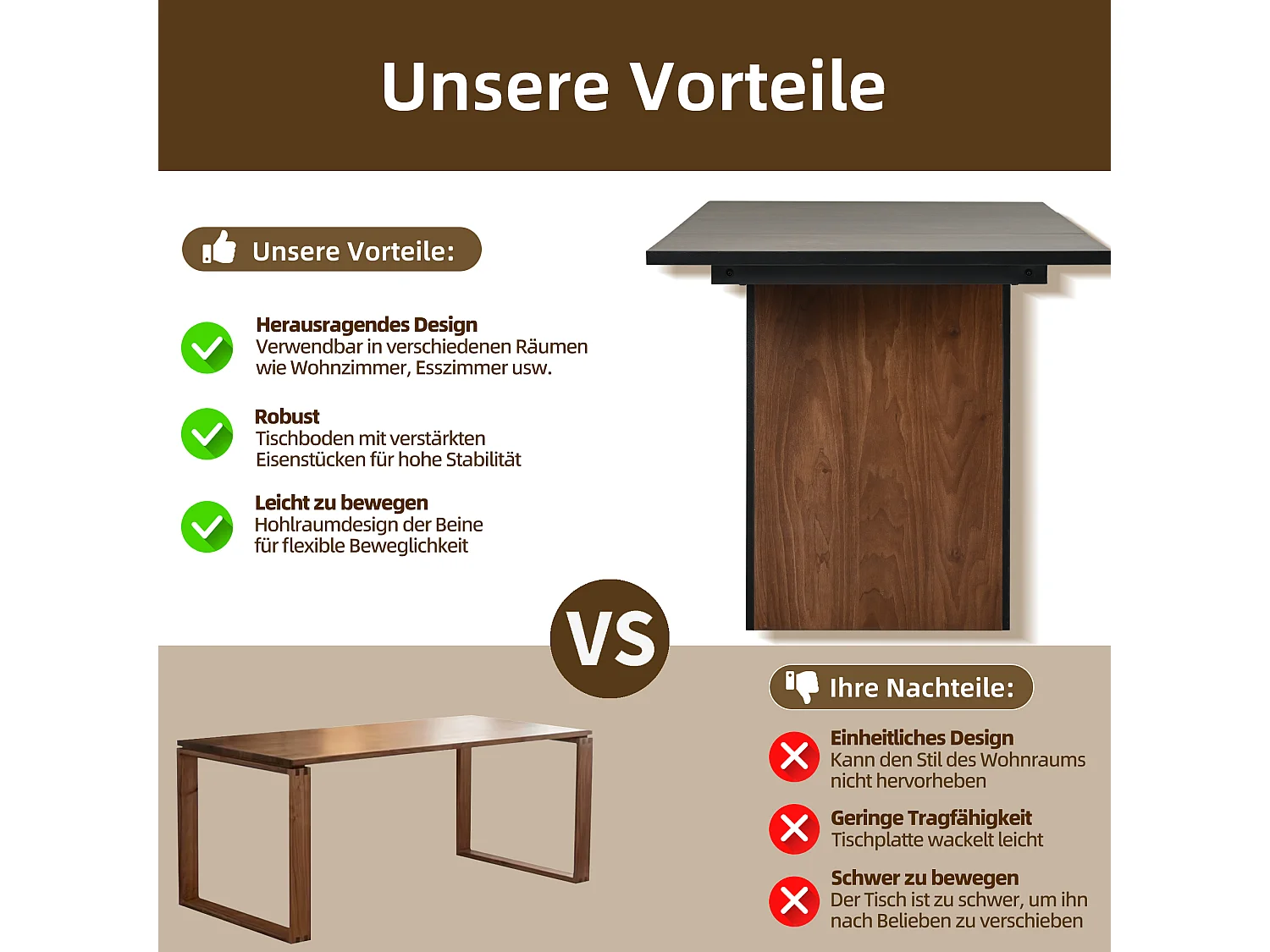 Conjunto de mesa + 4 cadeiras cantilever em veludo cinza - 138,5 x 80 x 75 cm - Madeira MDF - Castanho