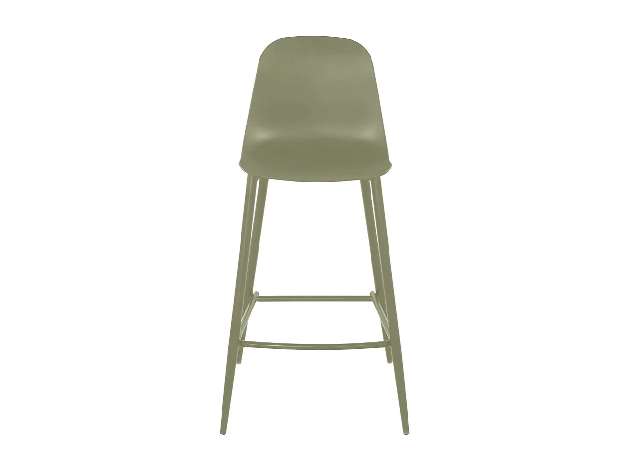 Portland - Lot de 4 tabourets de bar intérieur et extérieur en plastique et métal H65cm - Vert
