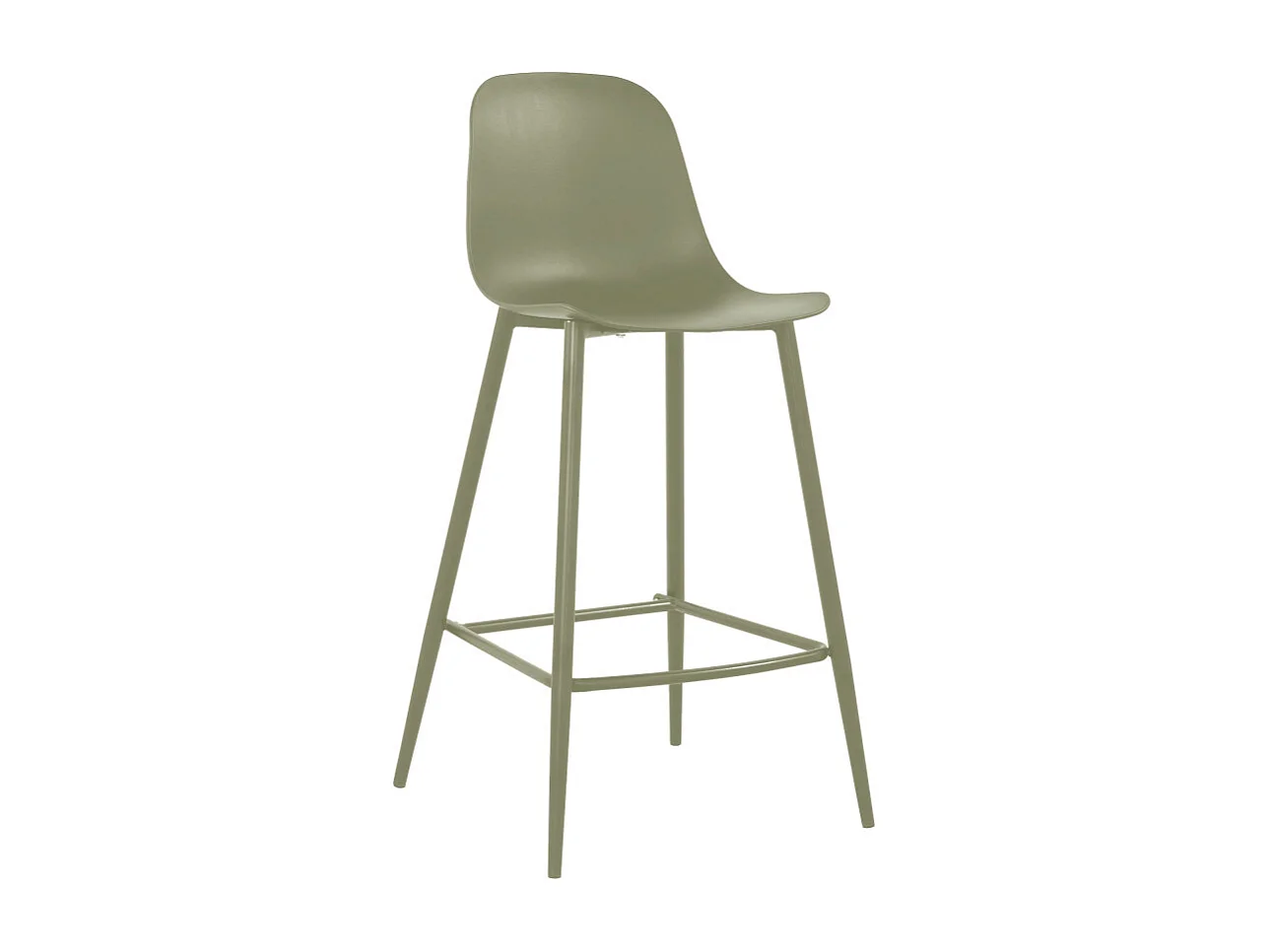 Portland - Lot de 4 tabourets de bar intérieur et extérieur en plastique et métal H65cm - Vert