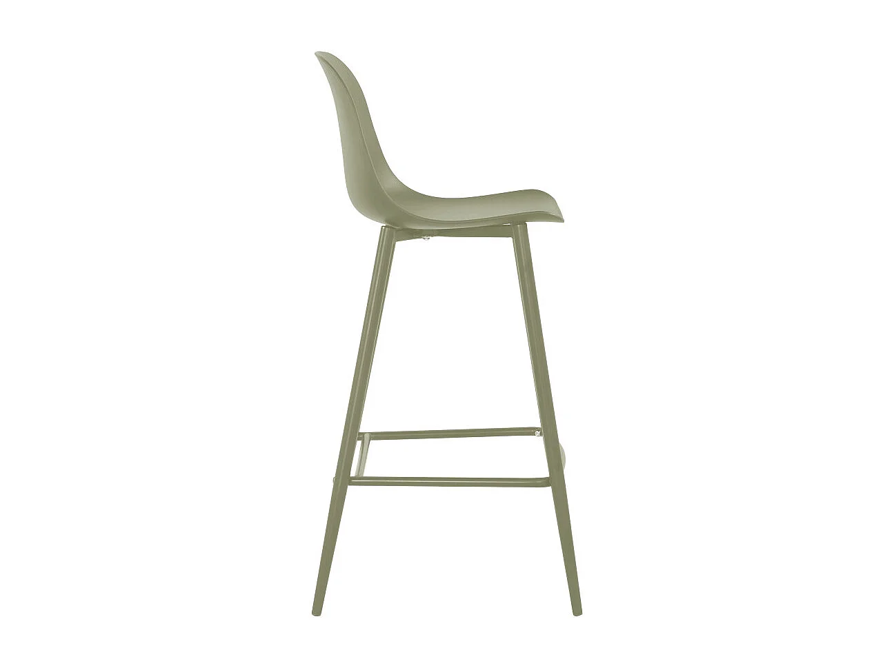 Portland - Lot de 4 tabourets de bar intérieur et extérieur en plastique et métal H65cm - Vert