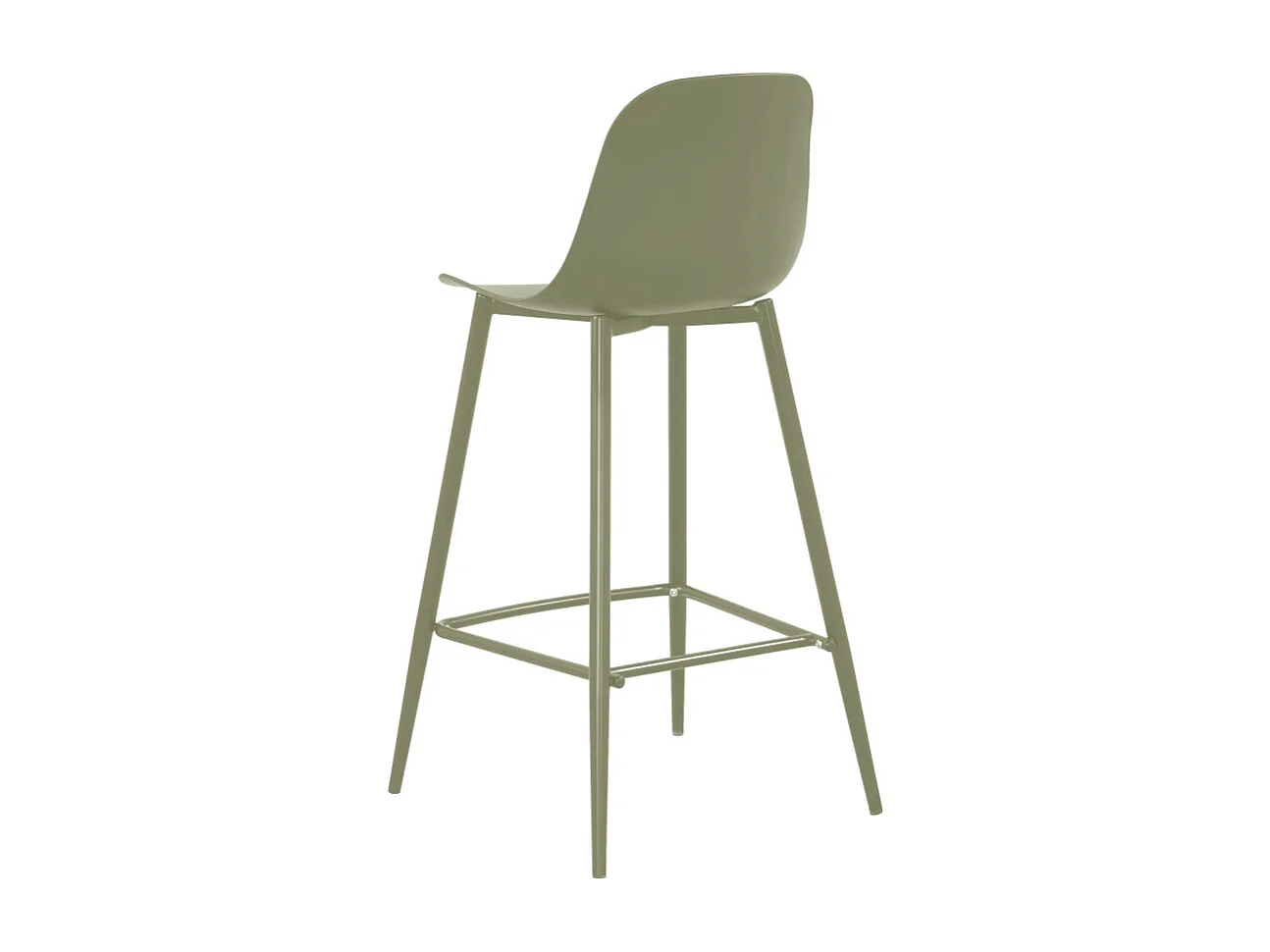Portland - Lot de 4 tabourets de bar intérieur et extérieur en plastique et métal H65cm - Vert