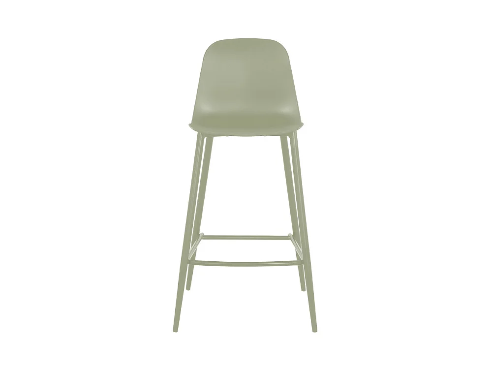 Portland - Lot de 4 tabourets de bar intérieur et extérieur en plastique et métal H65cm - Vert