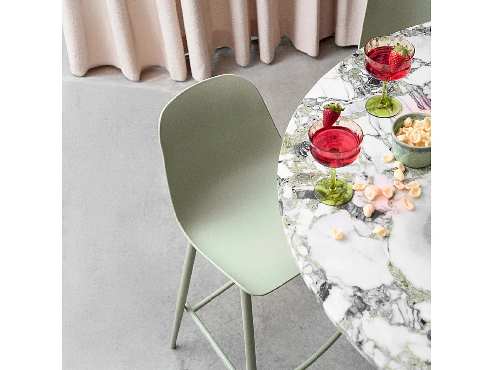 Portland - Lot de 4 tabourets de bar intérieur et extérieur en plastique et métal H65cm - Vert
