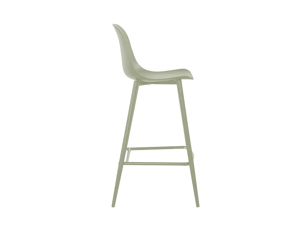 Portland - Lot de 4 tabourets de bar intérieur et extérieur en plastique et métal H65cm - Vert