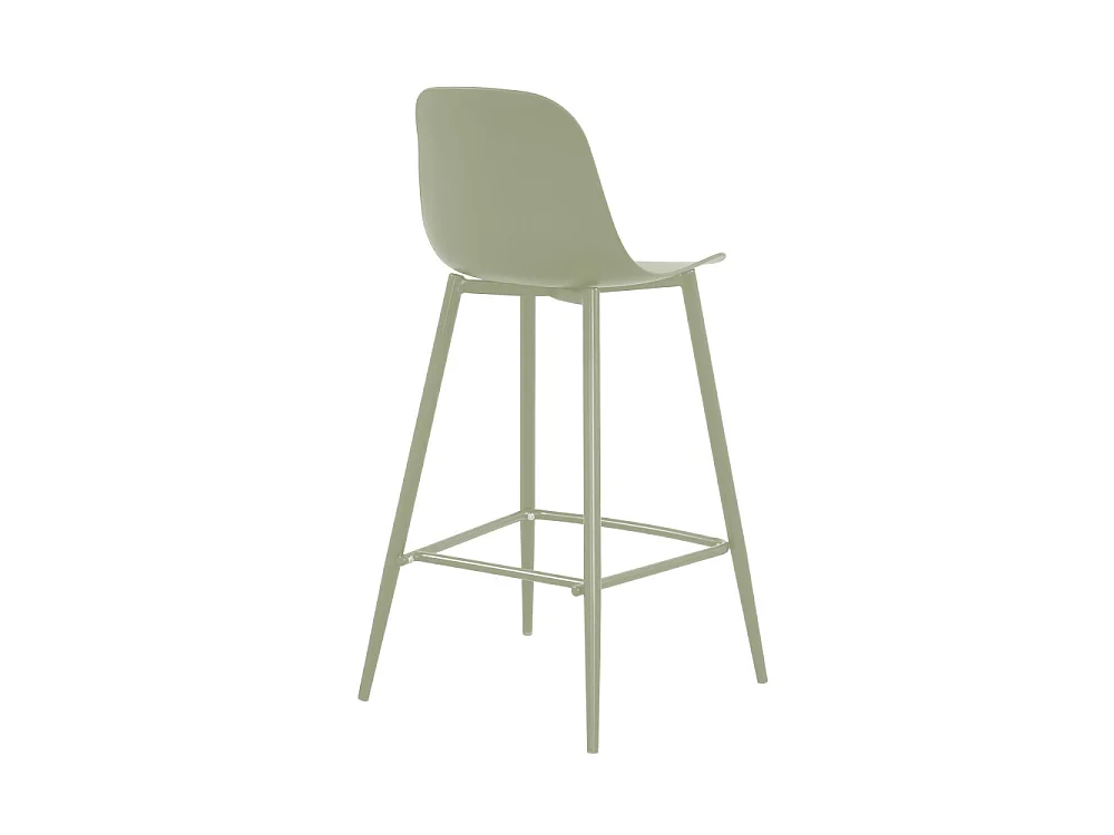 Portland - Lot de 4 tabourets de bar intérieur et extérieur en plastique et métal H65cm - Vert