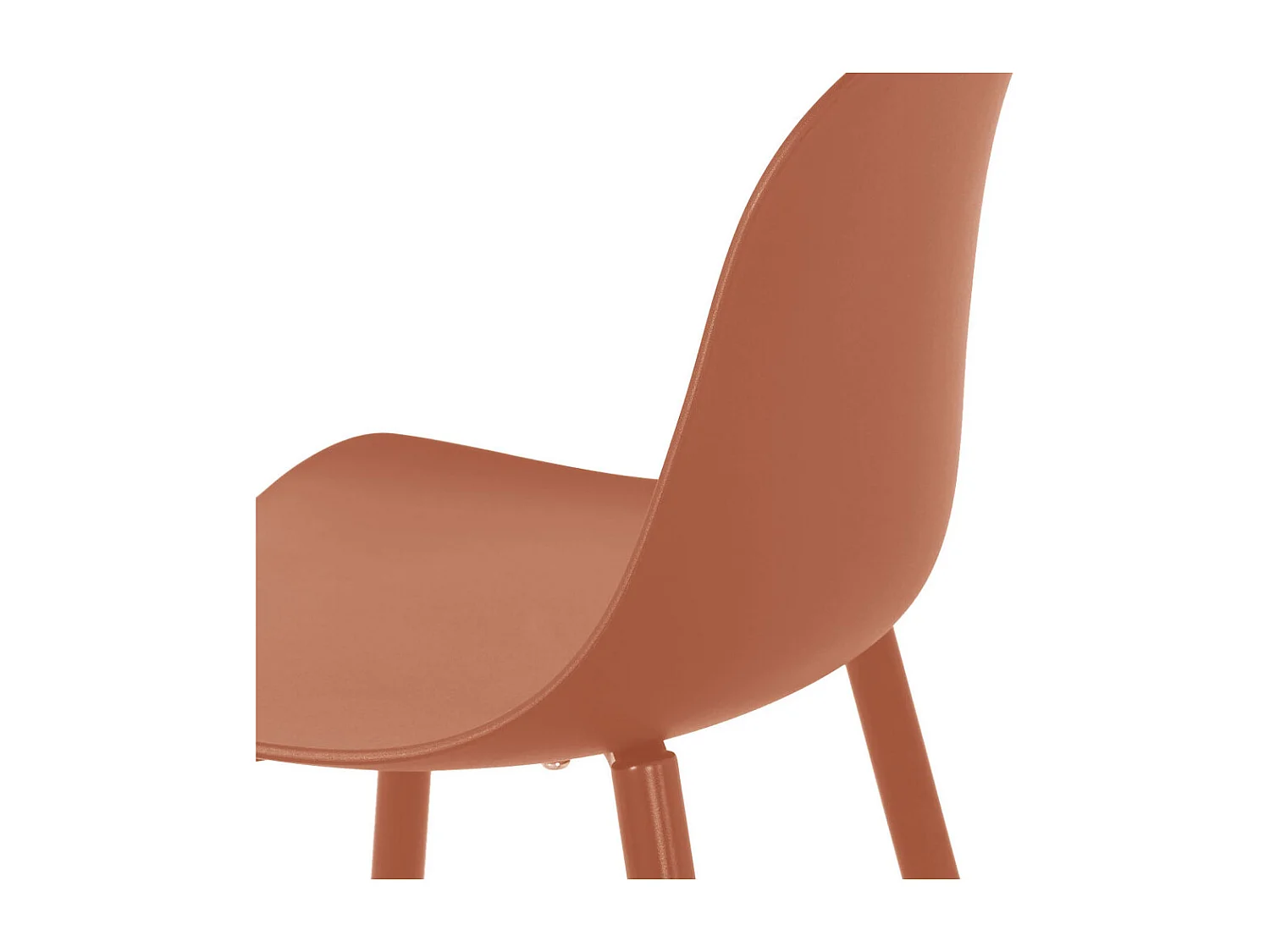 Portland - Lot de 4 tabourets de bar intérieur et extérieur en plastique et métal H65cm - Terracotta