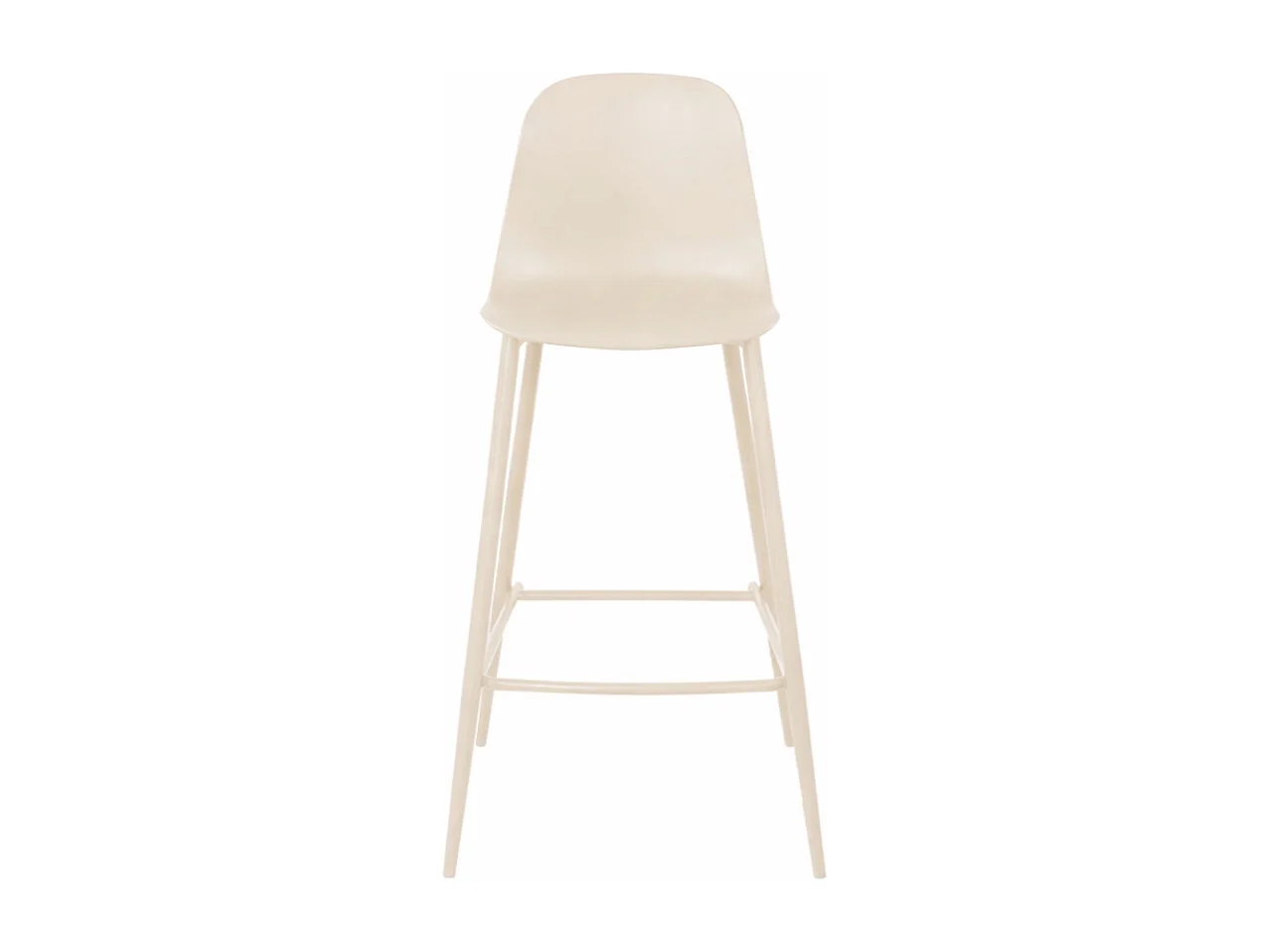 Portland - Lot de 4 tabourets de bar intérieur et extérieur en plastique et métal H65cm - Beige